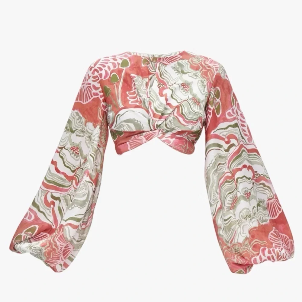 BEHATI ABSTRACT MUSHROOM CROPPED TOP ONLY - Sz XS - Picture 4 of 4